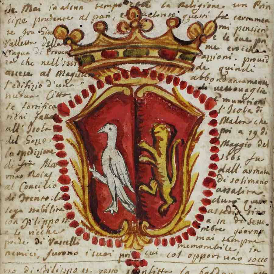 Coat of Arms of Jean de la Valette, Archivum de Piro (<a href='https://w3id.org/vhmml/readingRoom/view/140261'>FPMPL1 00133</a>)