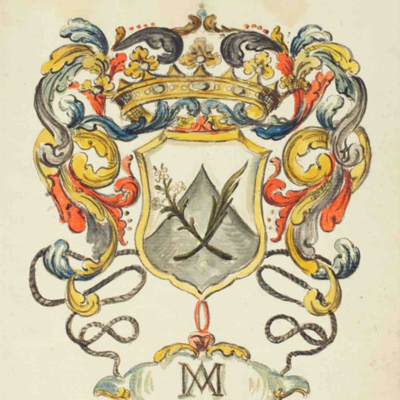 Coat of arms of the Archconfraternity of Our Lady of Mount Carmel. (<a href='https://w3id.org/vhmml/readingRoom/view/236567'>ACMC 00030</a>)