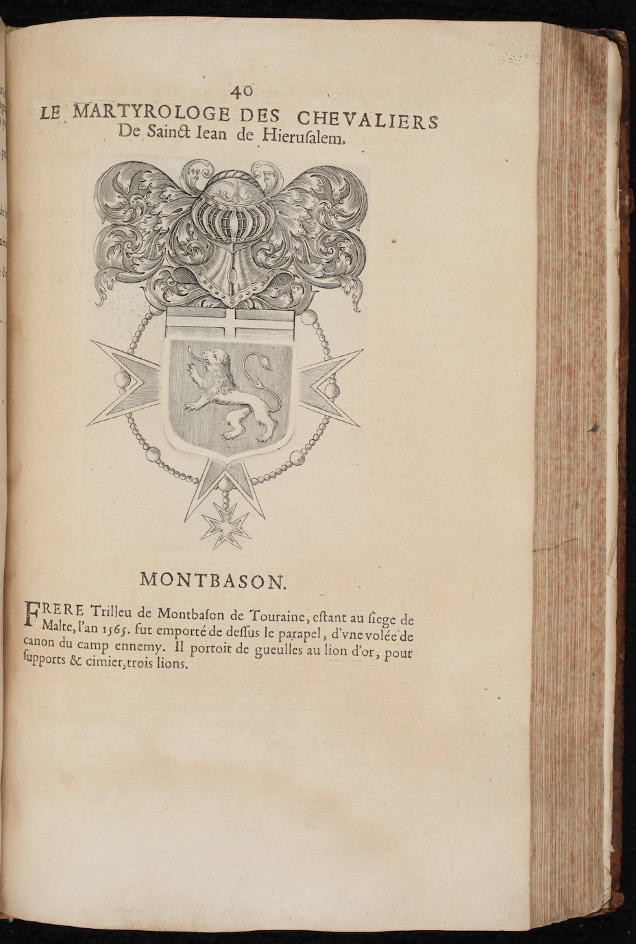 Mattheiu de Goussancourt. Le Martyrologe des chevaliers de S. Iean de Hiervsalem dits de Malthe. Paris: Simon Piget, 1654.