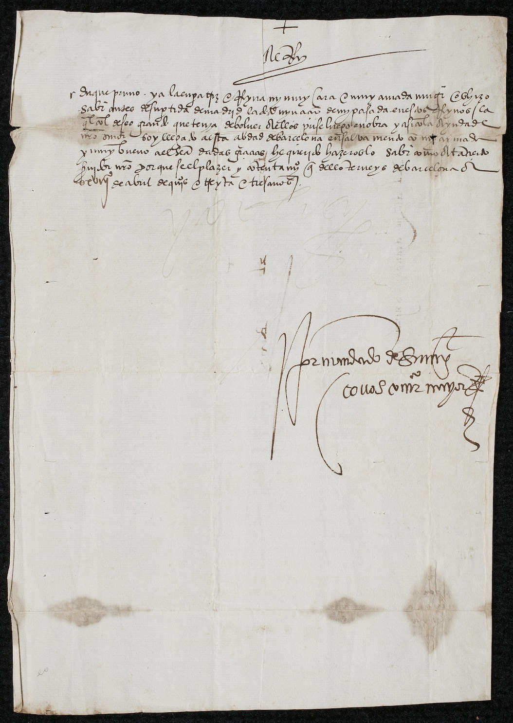Letter of King Charles I of Spain (Charles V of the Holy Roman Emperor)