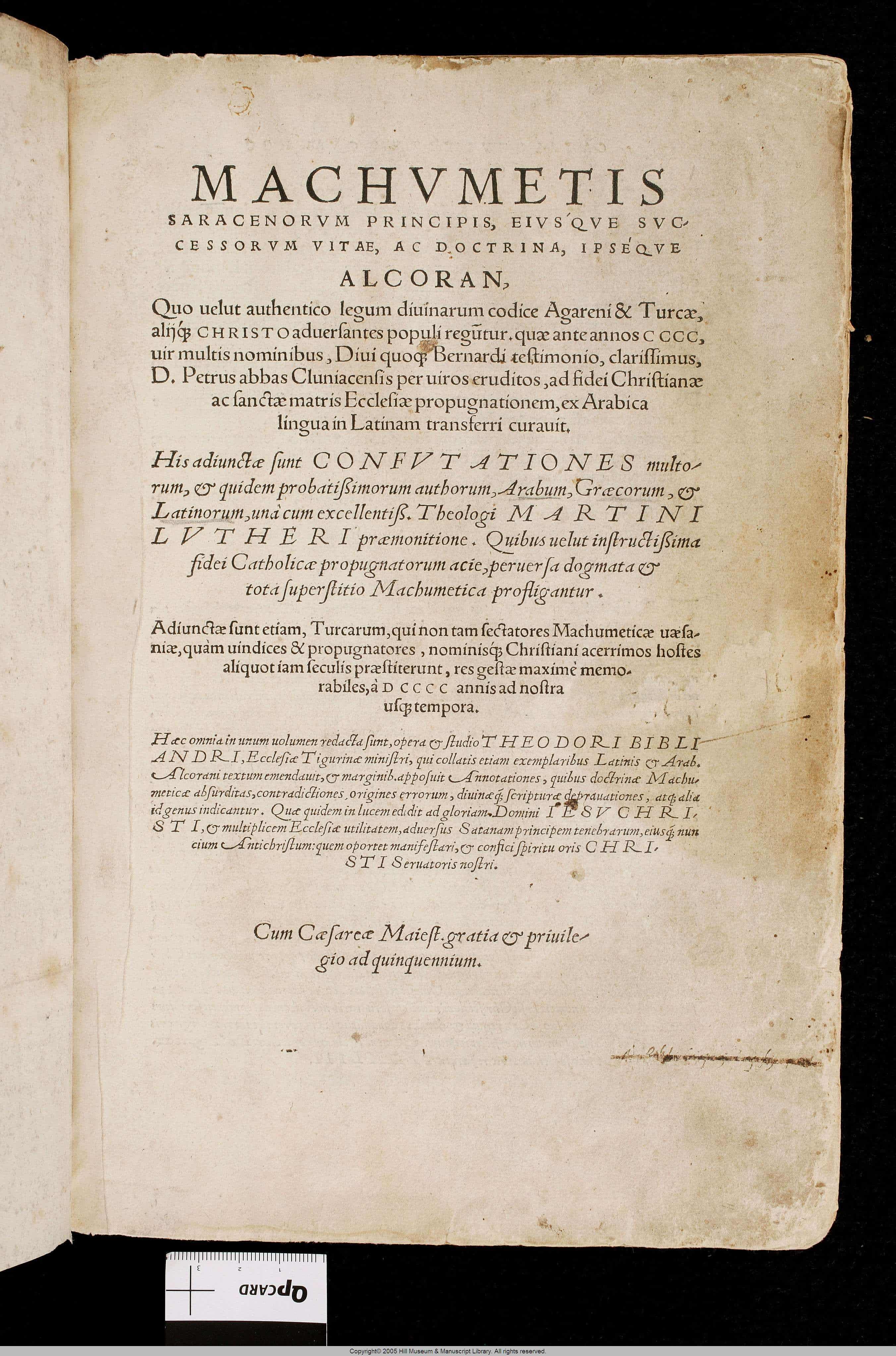 Theodorus Bibliander. <em>Machumetis Saracenorum principis.</em>