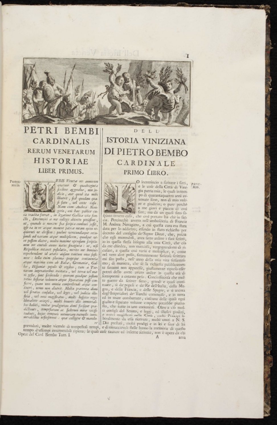 History of Venice by Cardinal Pietro Bembo [Latin/Italian]<br>Venice, 1729