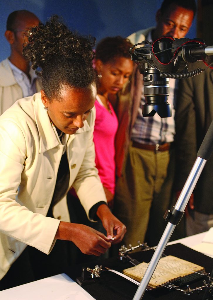 Digitization training in 2007 at the Institute of Ethiopian Studies, Addis Ababa