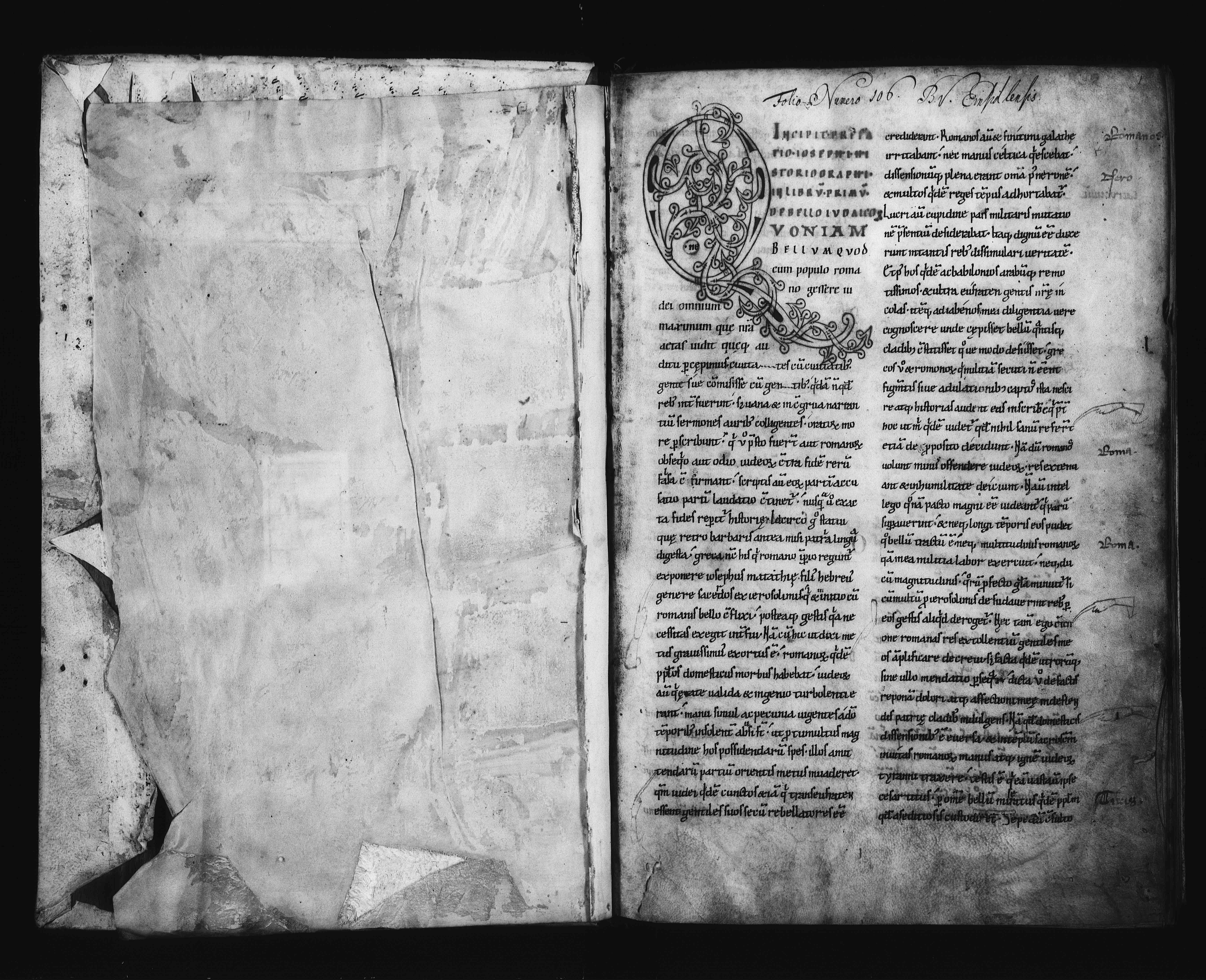12th-c. Latin manuscript of De bello Judaico from Kloster Einsiedeln (HMML 48574)