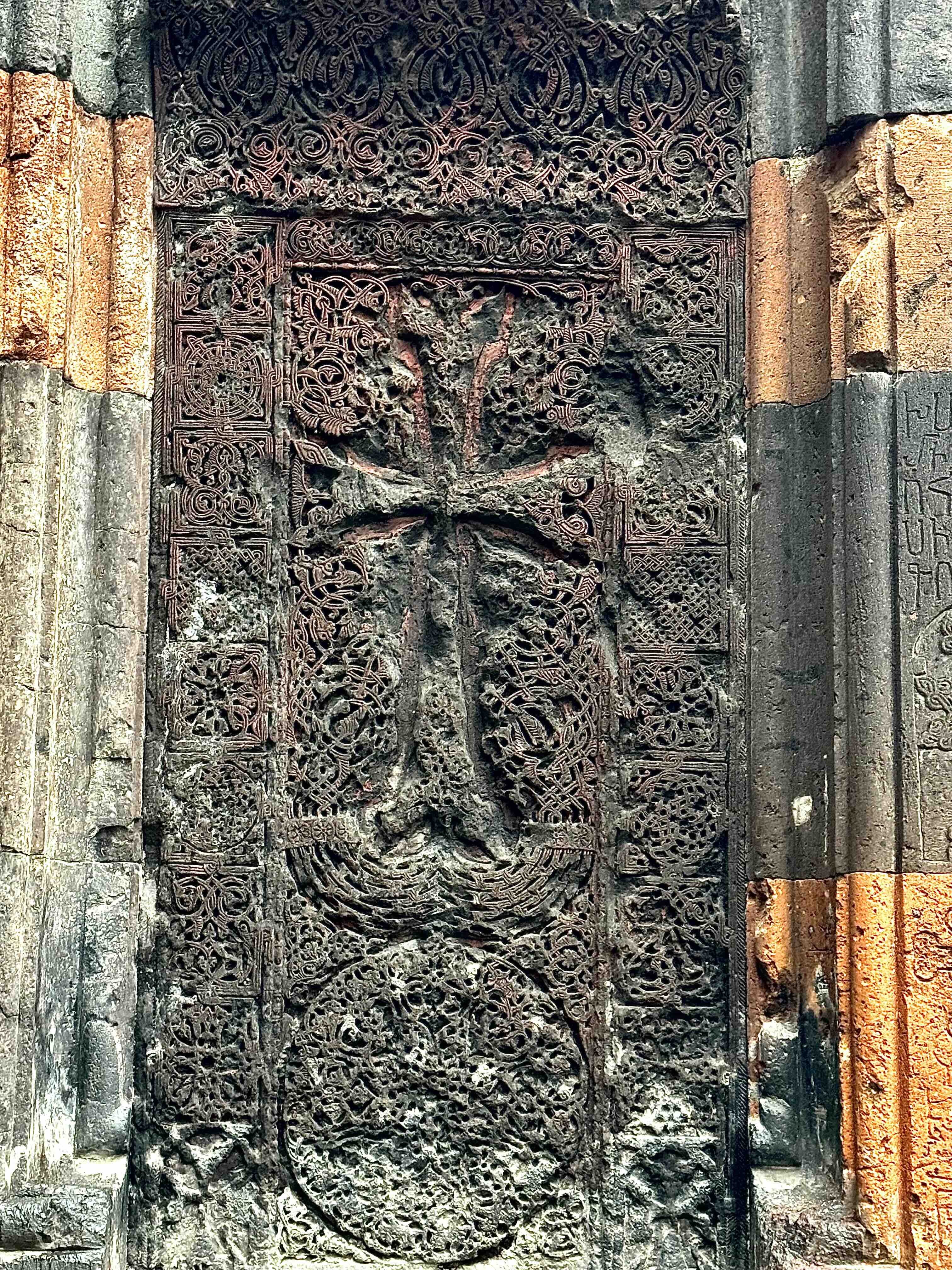 intricately carved khachkar