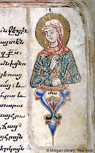 A depiction of a female martyr