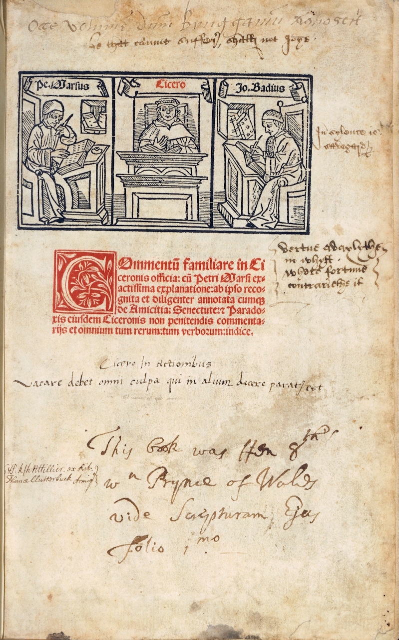King Henry VIII’s grammar school copy of Marcus Tullius Cicero