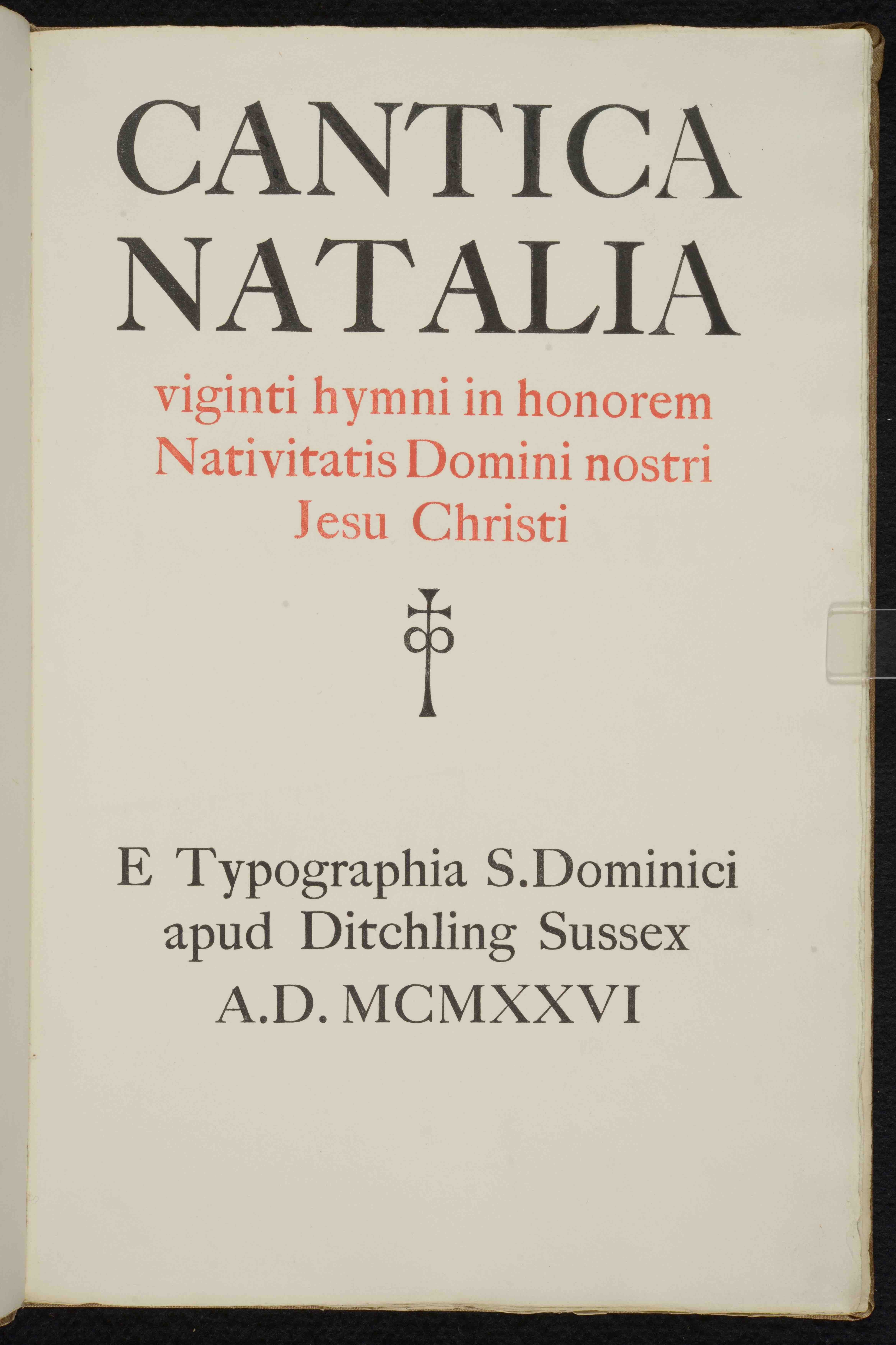 Title page from Cantica Natalia