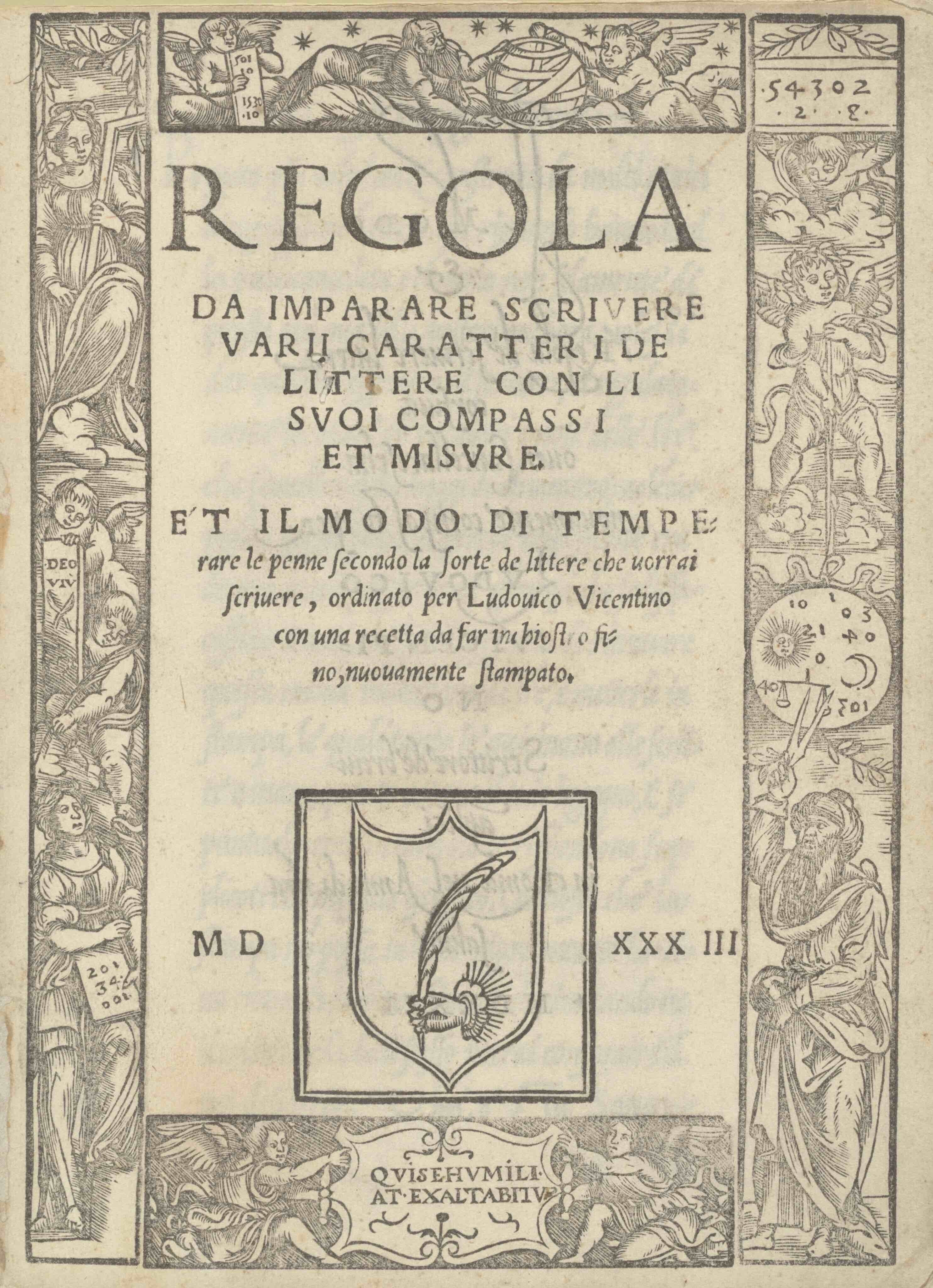 Title page from Regola