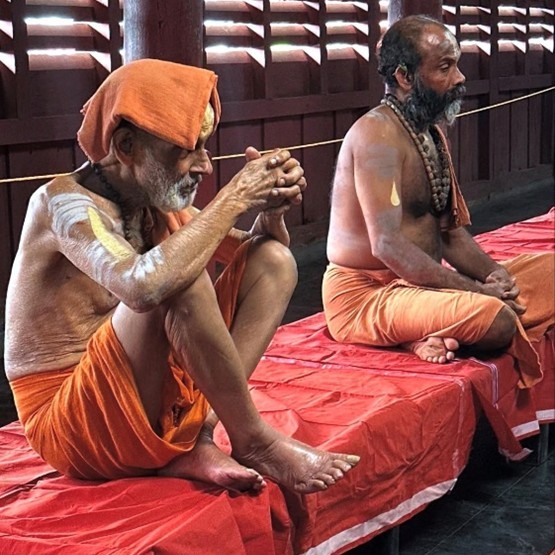 Hindu ascetics from the Thrissur monastic order. Photo: Olga Nowicka (Thrissur, 2025)