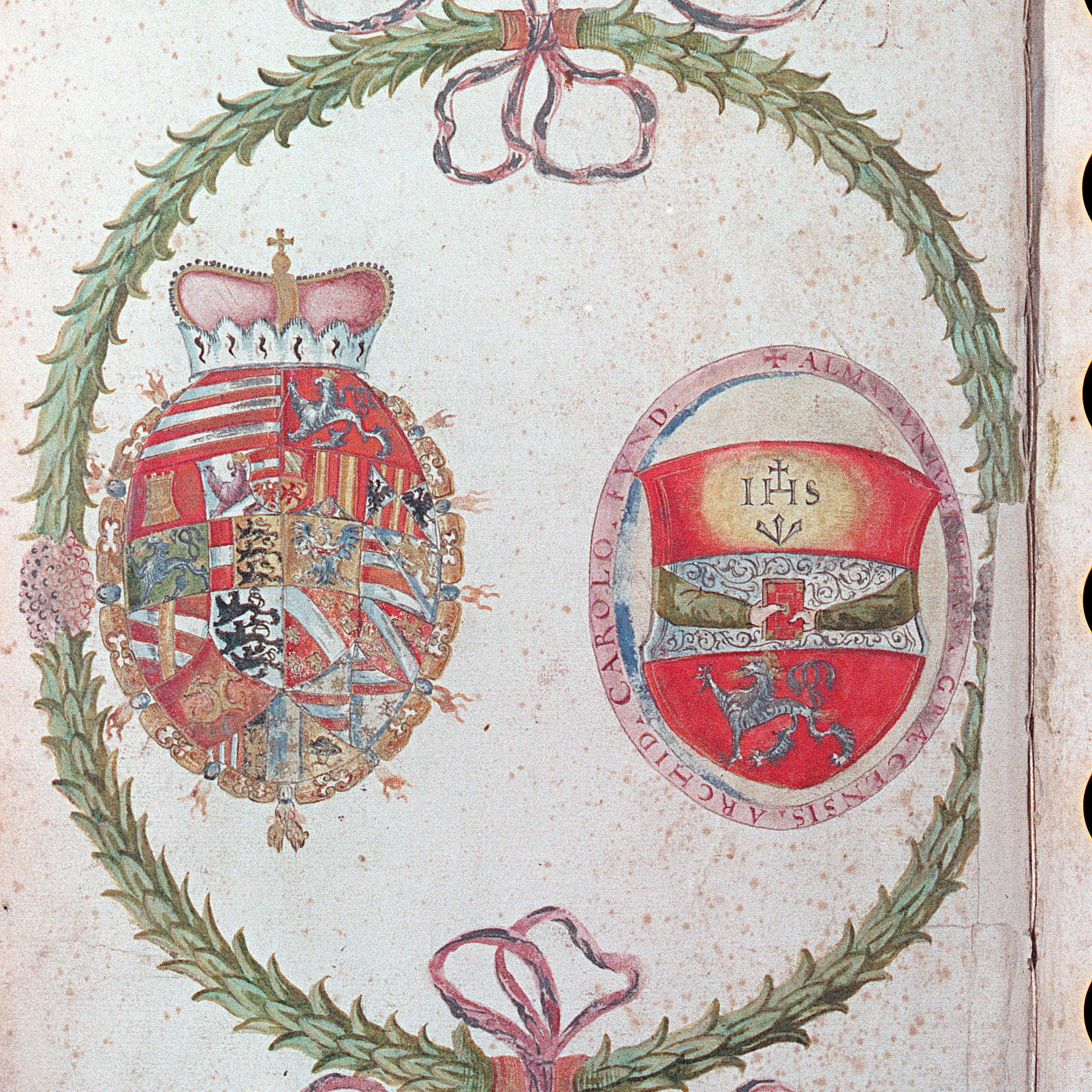 Coats of arms found in a set of matriculation records from Universität Graz (Ms 58, HMML project number 25960)