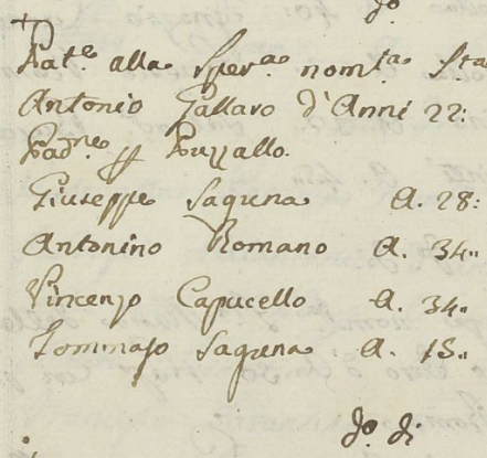 Passenger list dated 1800 (NAMCLV 00001)